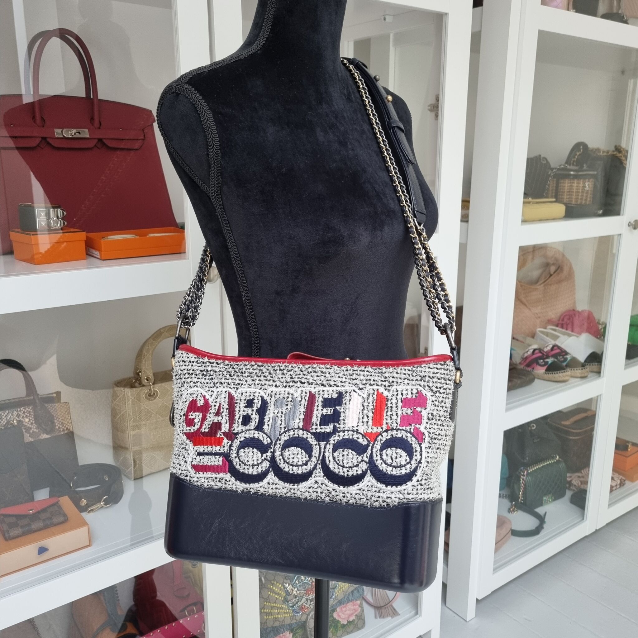 Chanel Medium Gabrielle Tweed Hobo - Blue Shoulder Bags, Handbags -  CHA830675