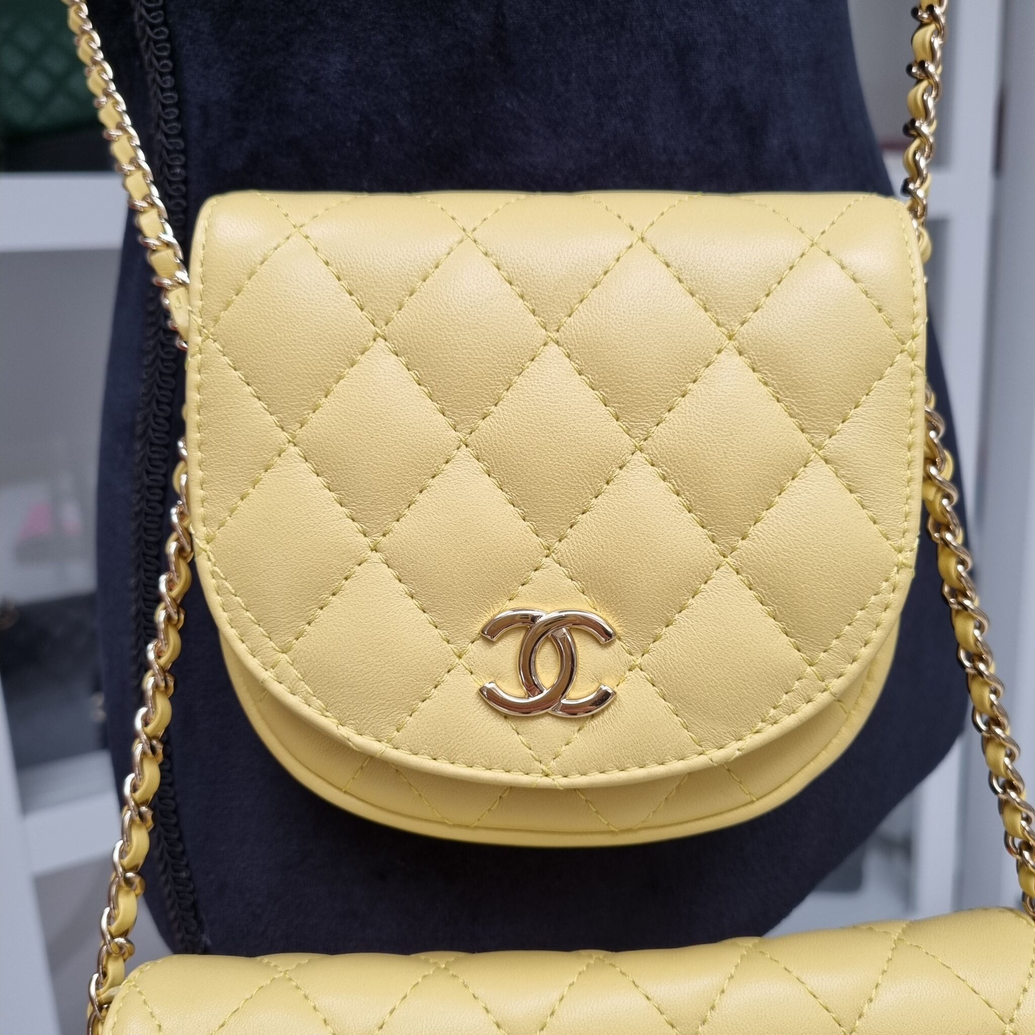 Chanel Side-Packs Bag, Lambskin, Yellow GHW - Laulay Luxury
