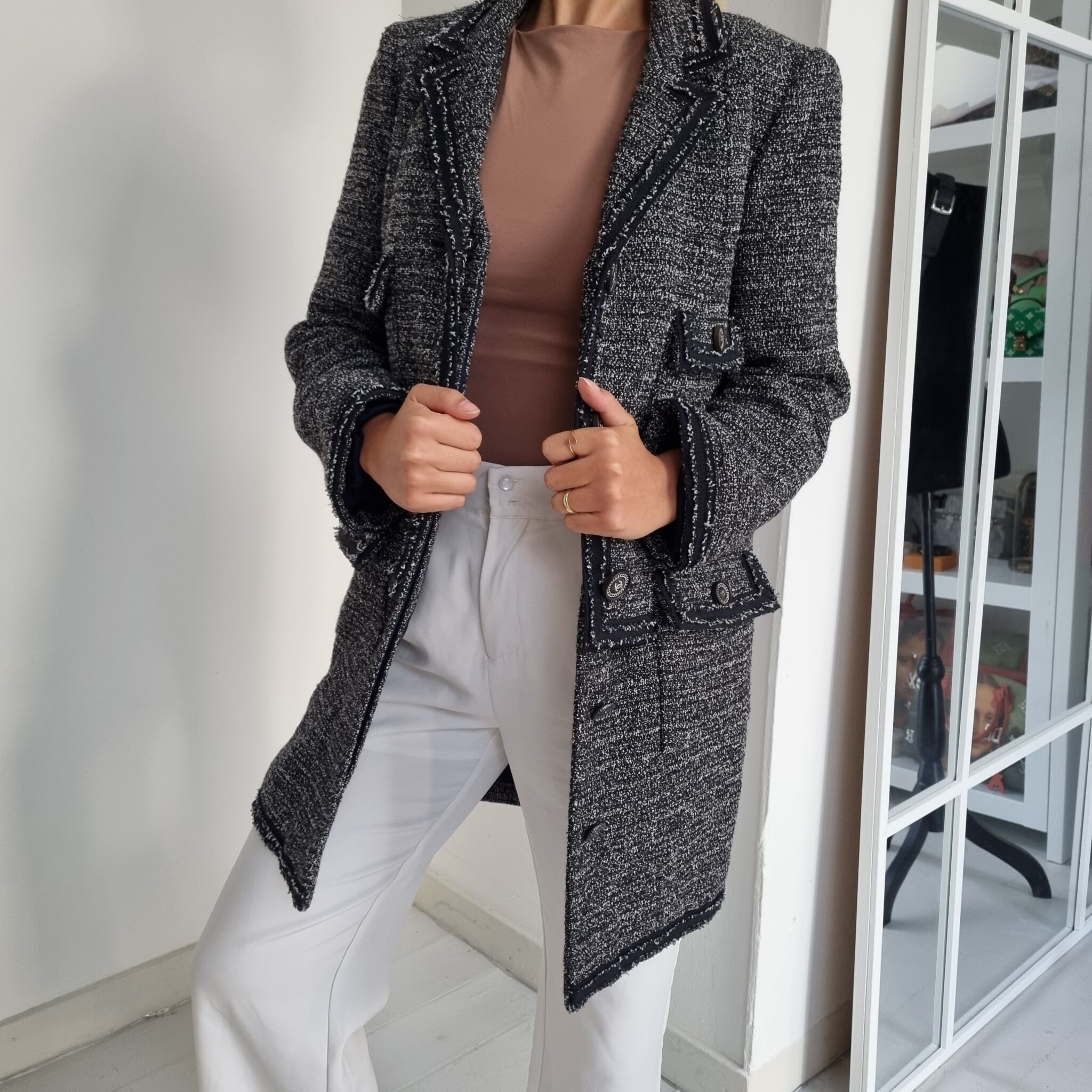 Chanel Long Tweed Jacket, 36 - Laulay Luxury