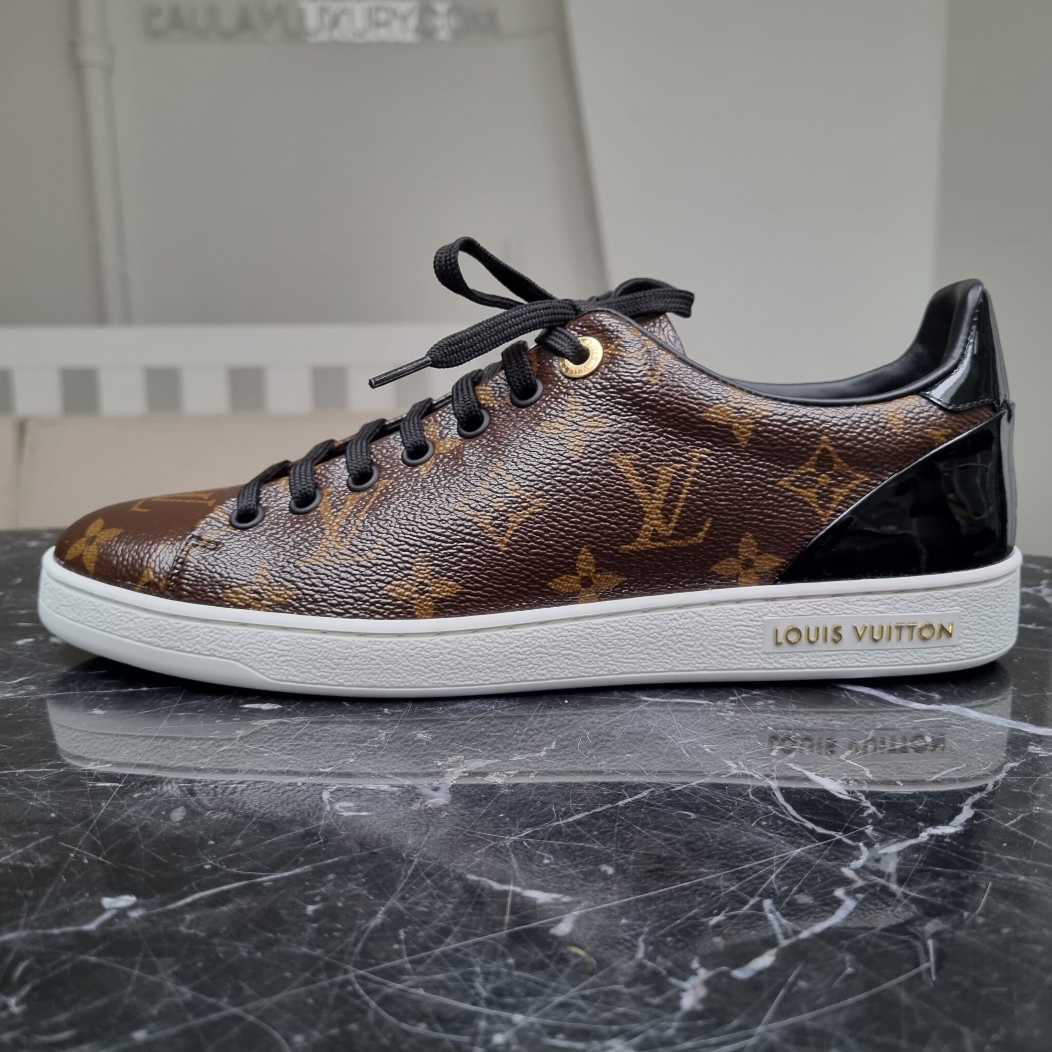 Louis Vuitton Monogram Canvas and Patent Leather Frontrow Sneakers Size 40 Louis  Vuitton  TLC