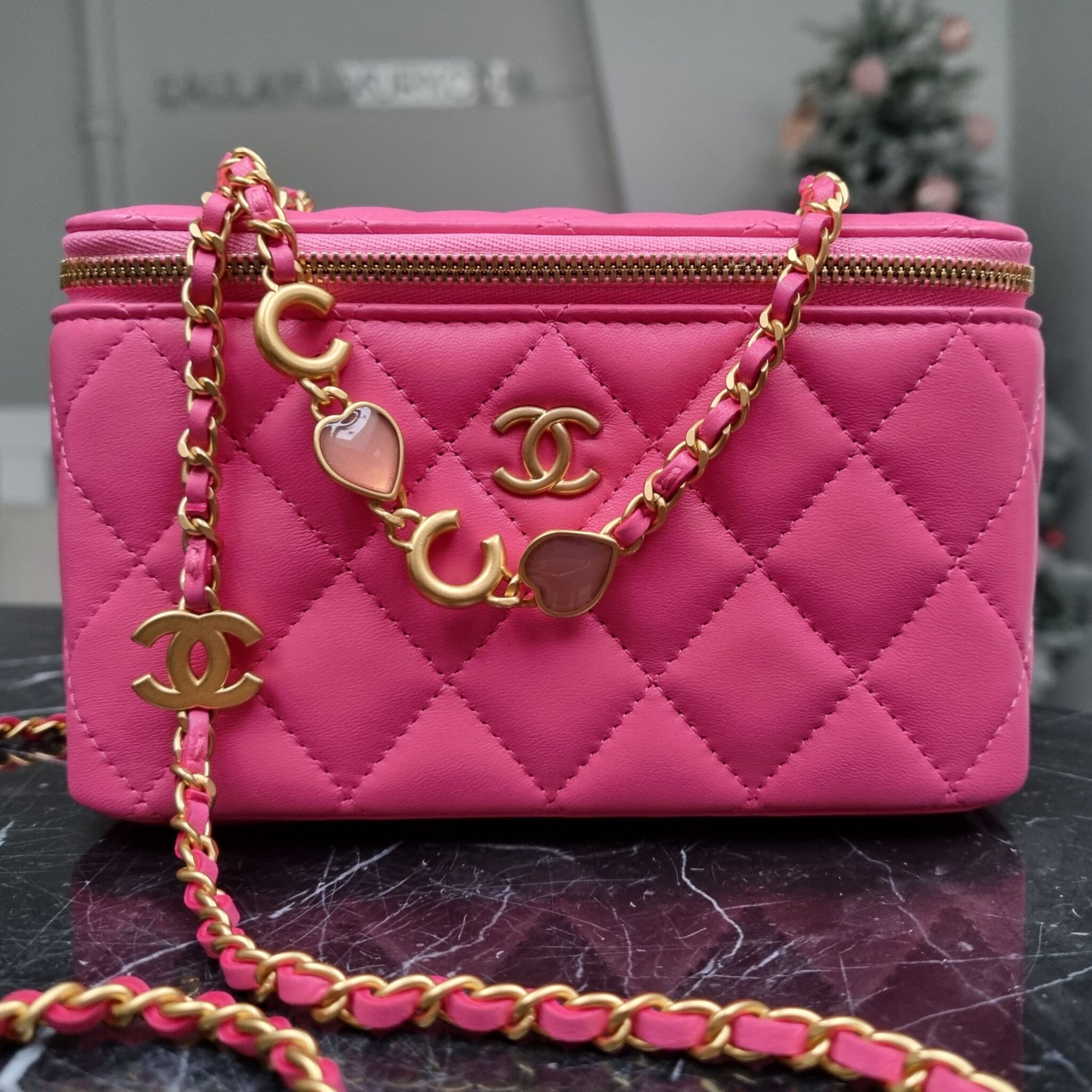 Authentic CHANEL Pink Leather Wallet On Chain  Valamode