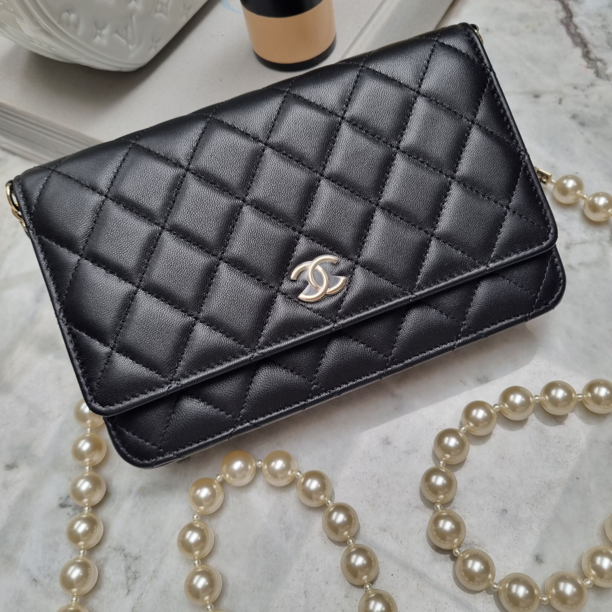 Chanel Pearl WOC Lambskin Black GHW  Laulay Luxury