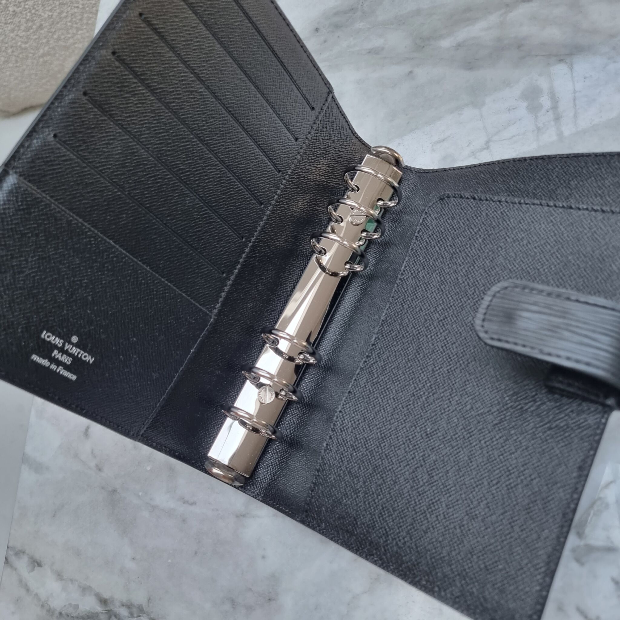 Agenda Medium Ring Damier Ebene – Keeks Designer Handbags