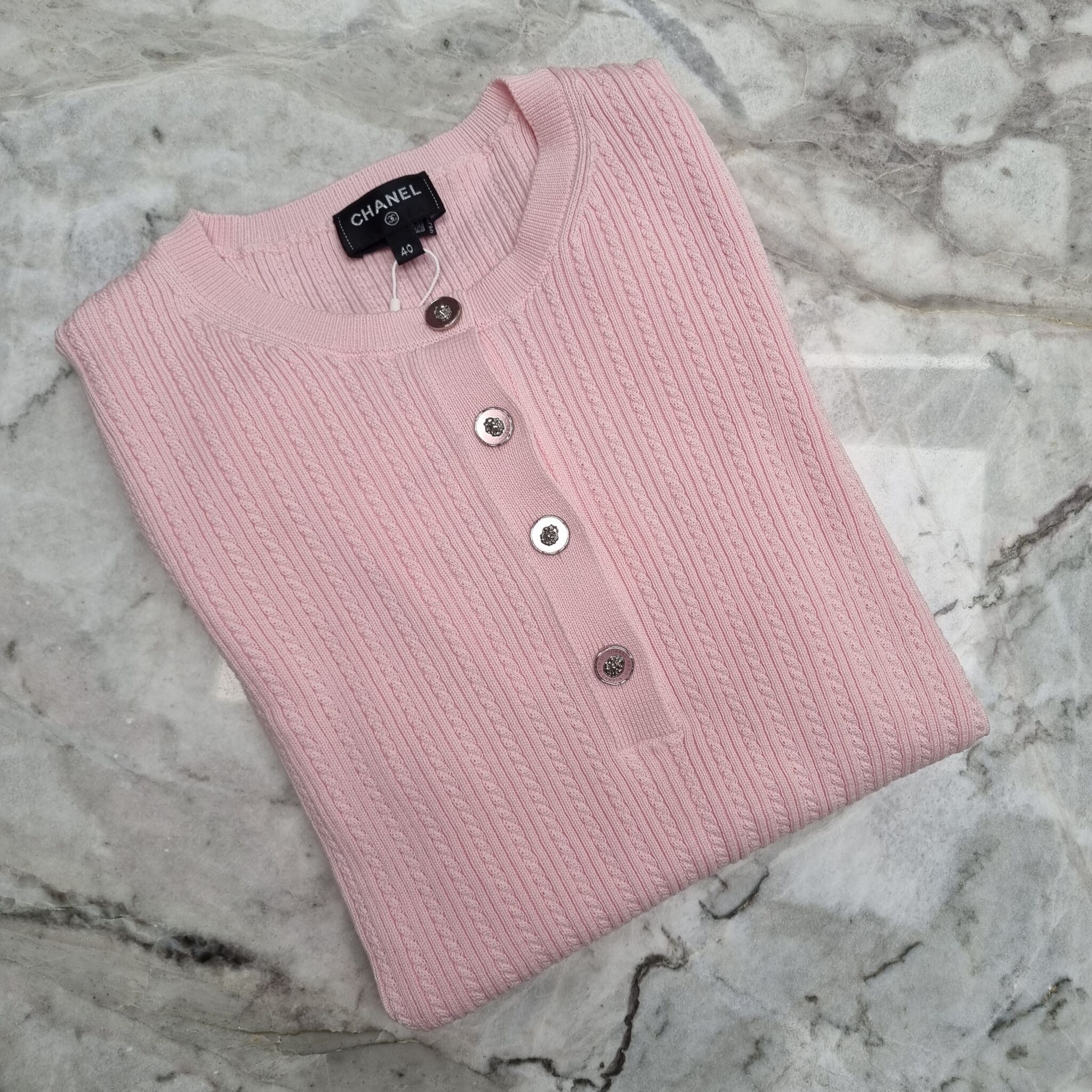 Chanel 22P T-shirt, Cotton, Light Pink, 40 - Laulay Luxury