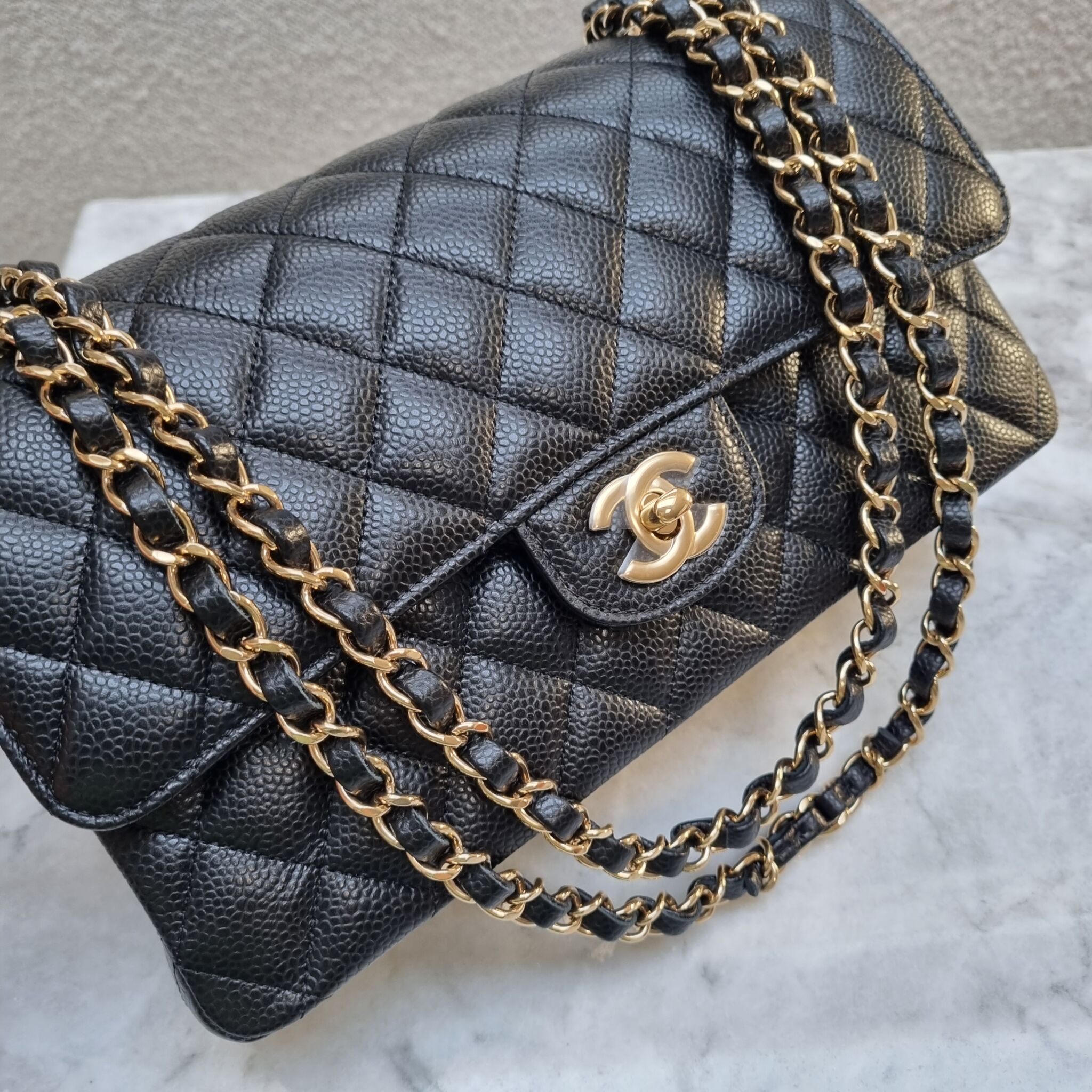 Chanel Medium Classic Flap, Caviar, Black GHW - Laulay Luxury