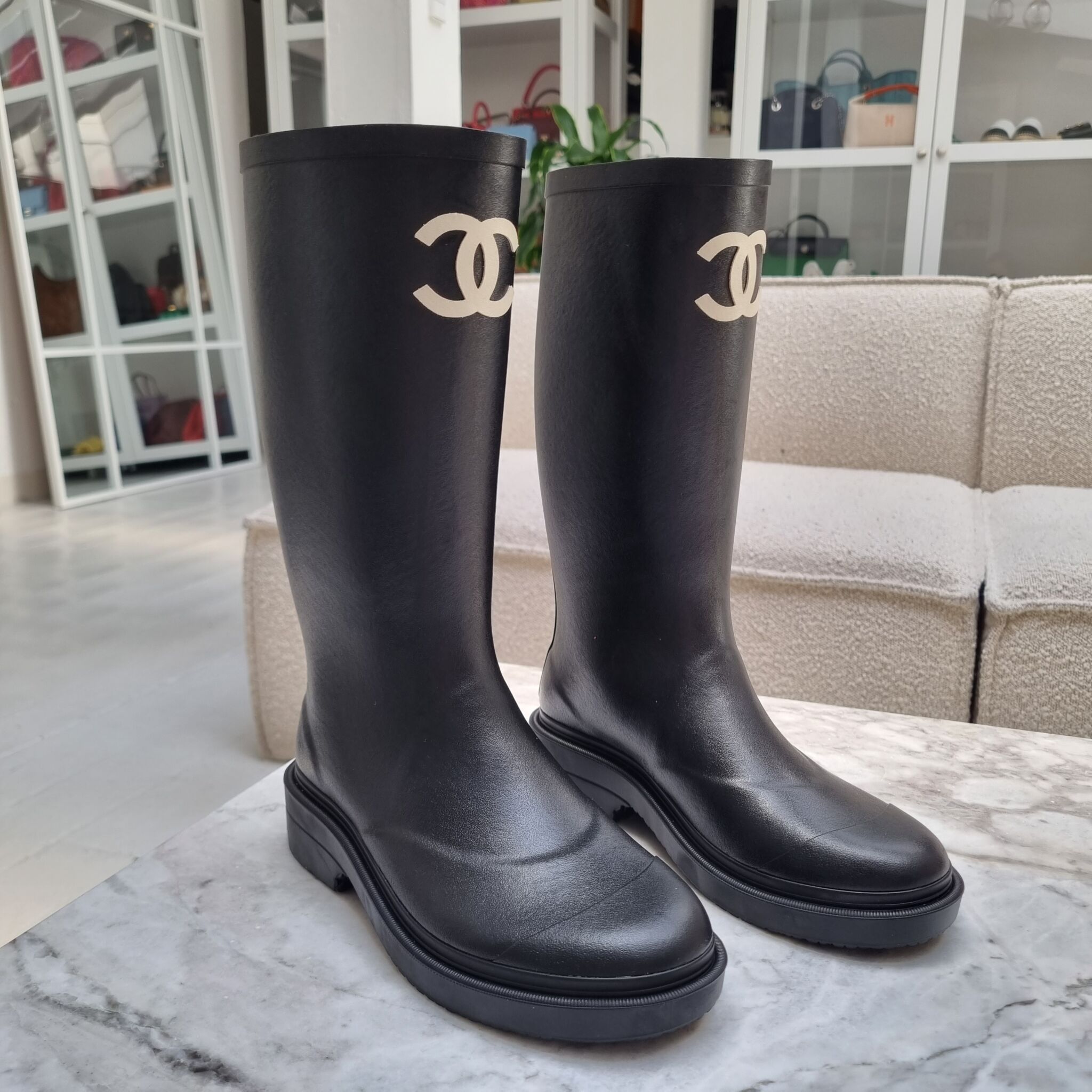 CHANEL Boots Quilted Black  REAWAKE