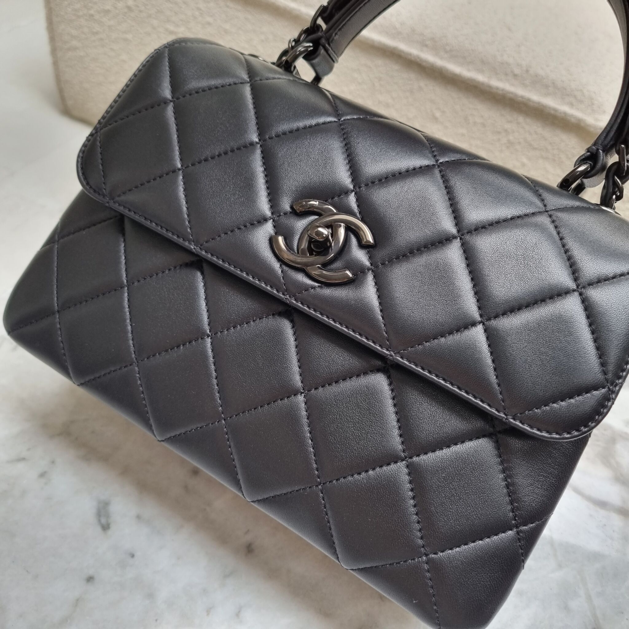 Chanel Small Trendy CC, Lambskin, SO BLACK - Laulay Luxury