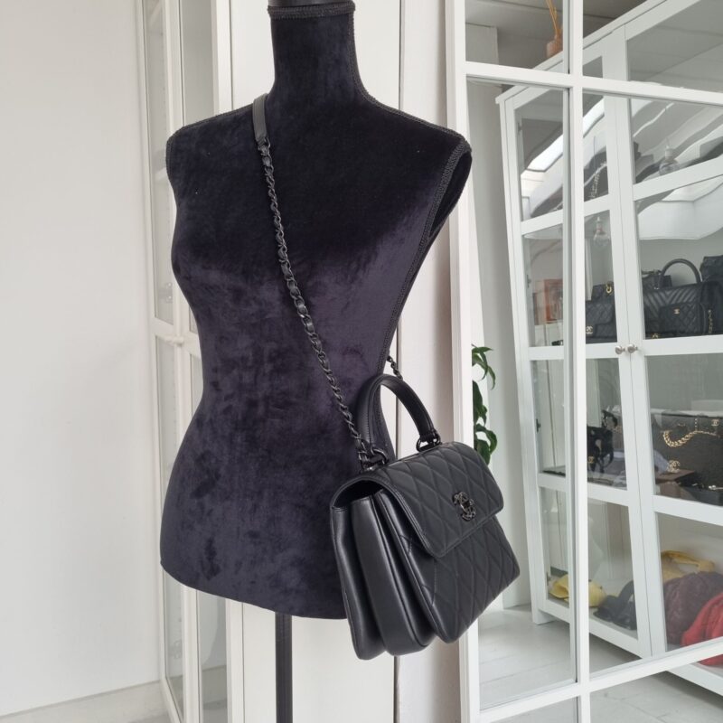 Chanel Small Trendy CC, Lambskin, SO BLACK - Laulay Luxury