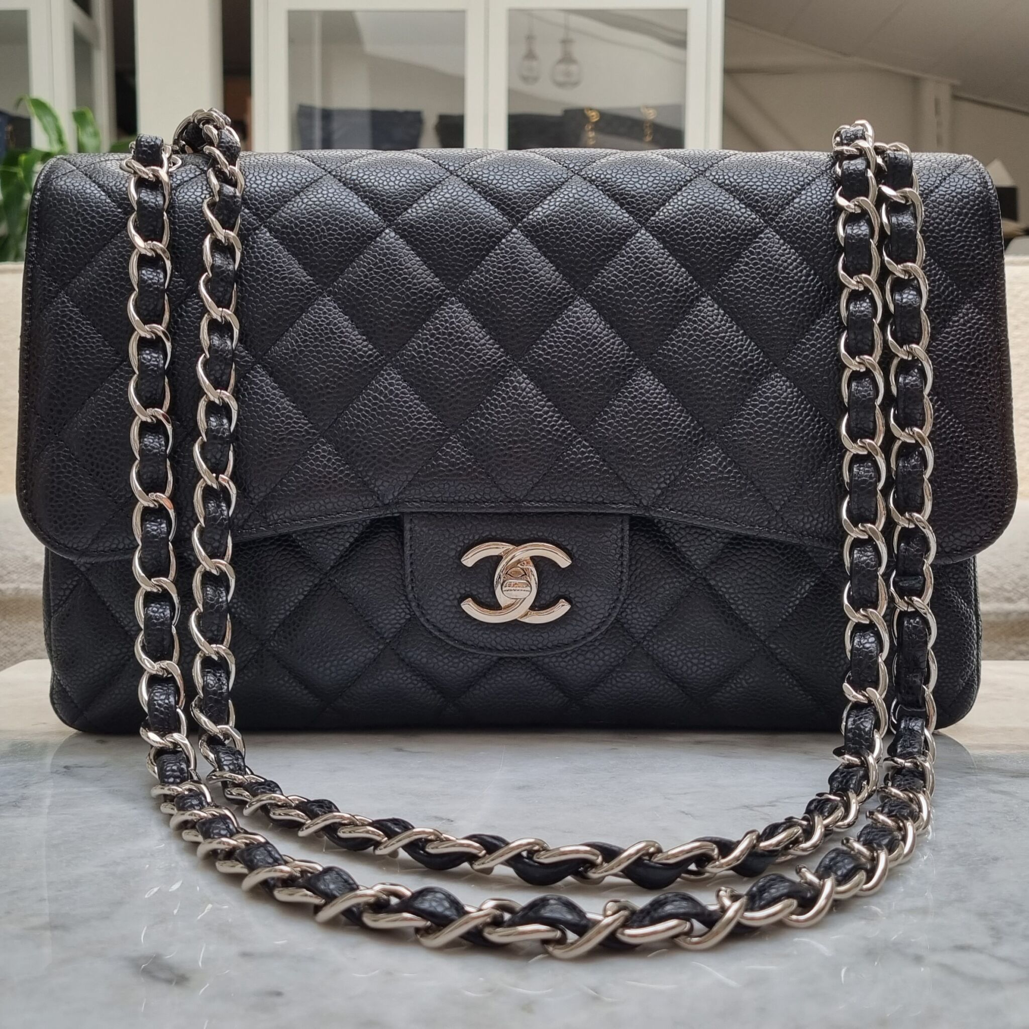 Chanel Caviar Quilted Jumbo Classic Pink Double Flap  Luxury GoRound