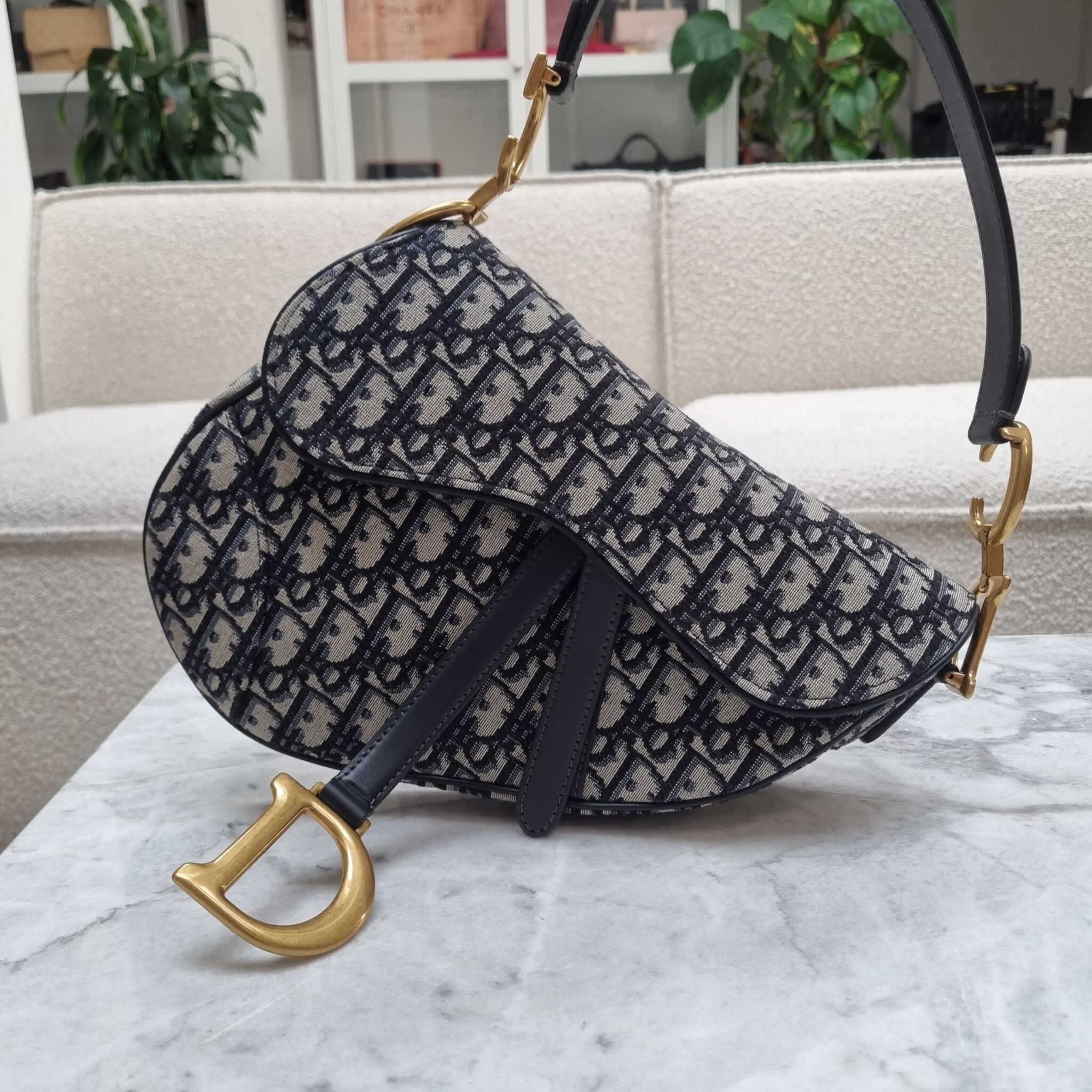 Dior Saddle Bag Black Leather Gold Metal ASL6731  LuxuryPromise