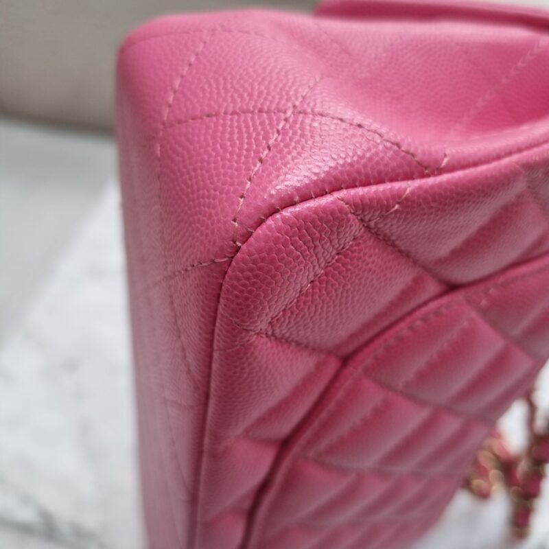 CHANEL Hot Pink & White Jumbo Flap Bag 100% - Depop
