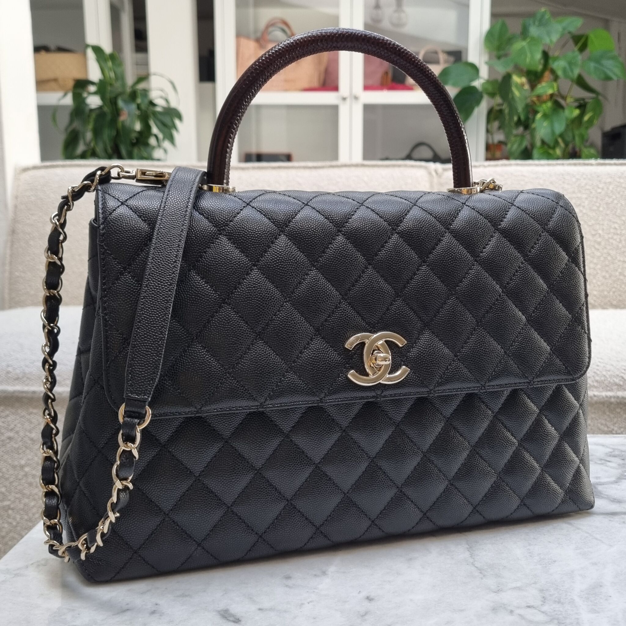 Chanel Large Coco Handle, Caviar, Black GHW - Laulay Luxury