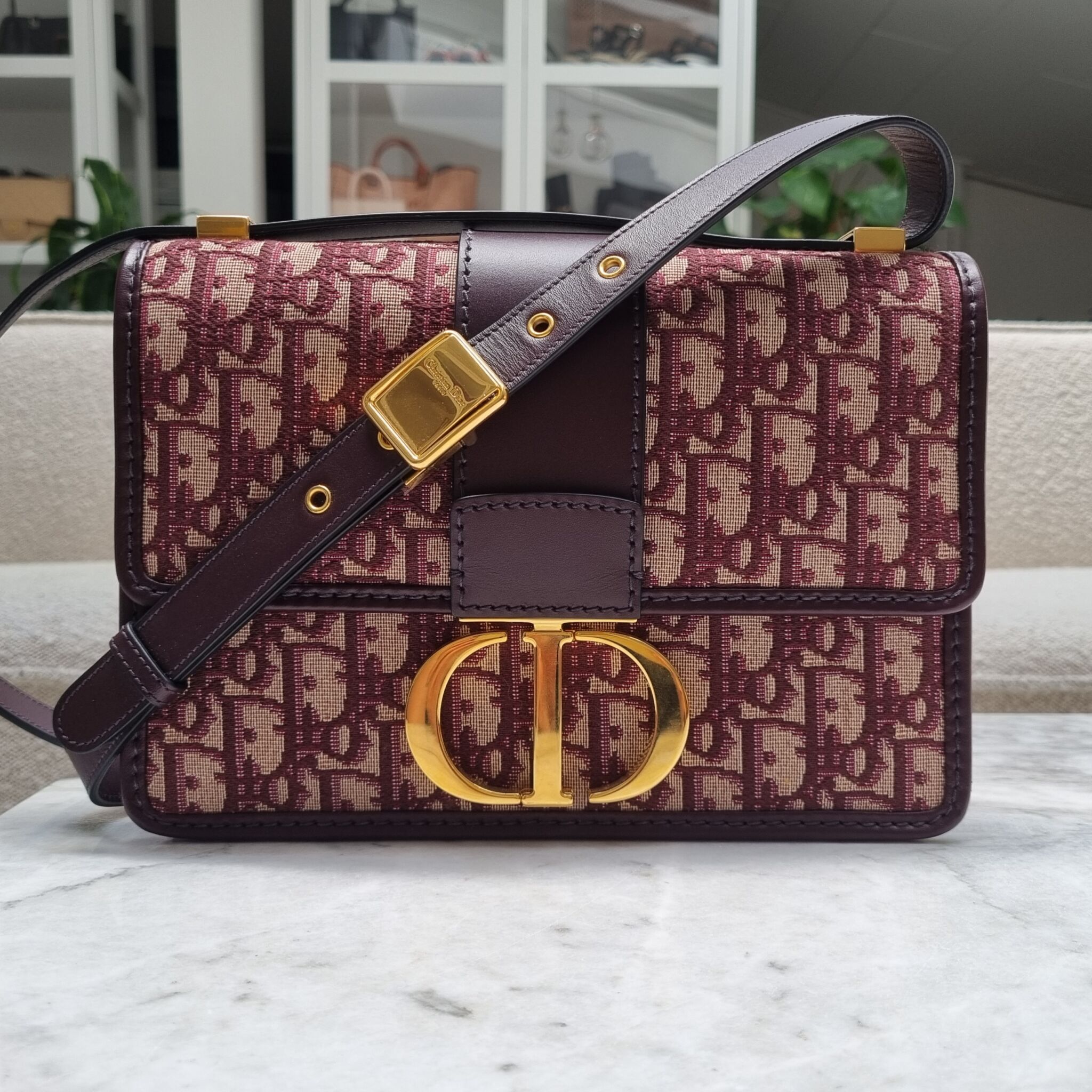 CHRISTIAN DIOR 30 Montaigne Box Bag Gray Dior Oblique Jacquard