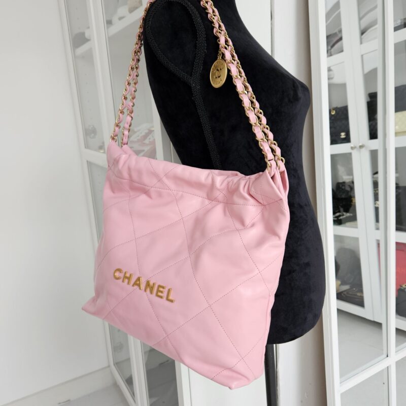 Chanel Small 22, Calfskin, Pink GHW - Laulay Luxury