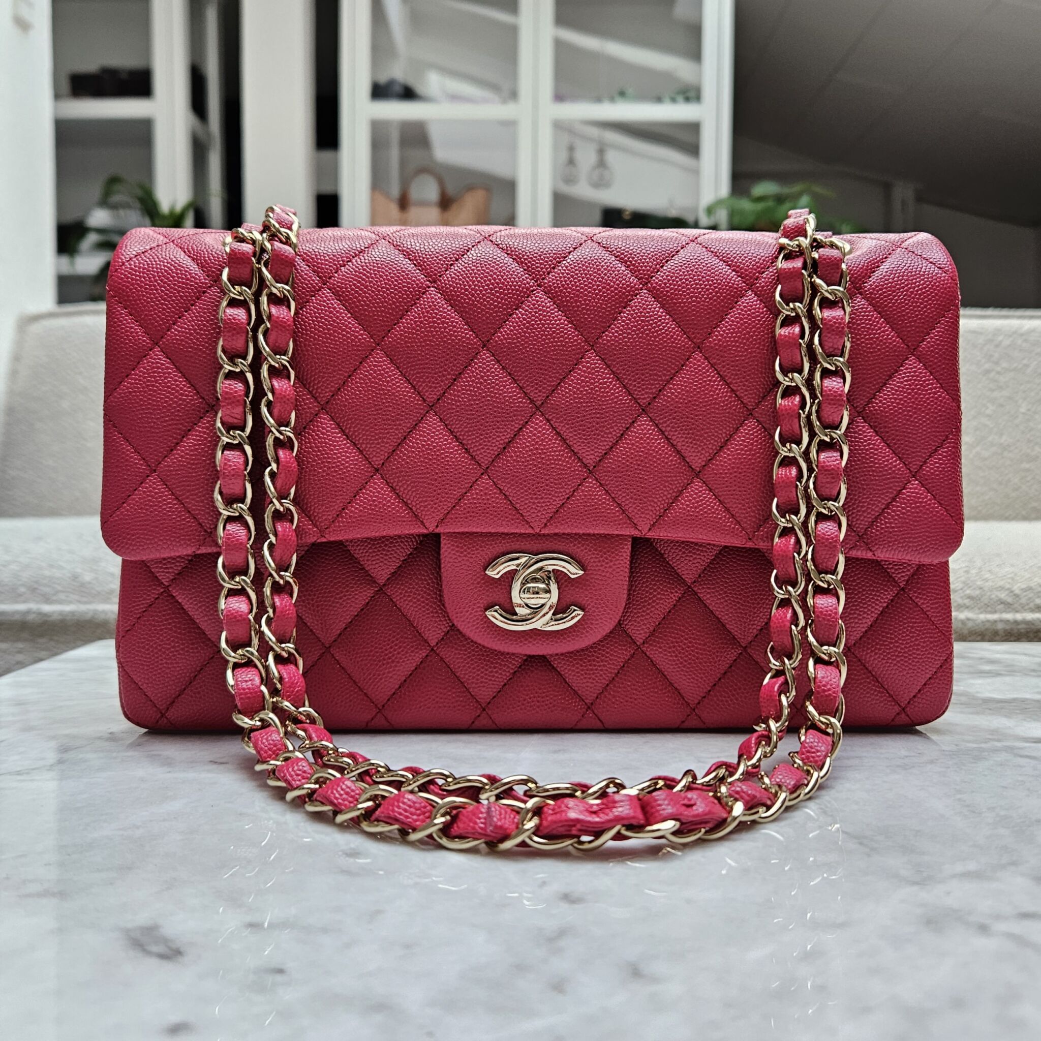 Coco Handle Small Caviar Pink GHW