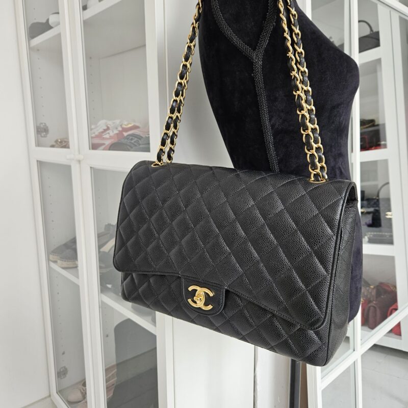 Chanel Maxi Double Flap, Caviar, Black GHW - Laulay Luxury