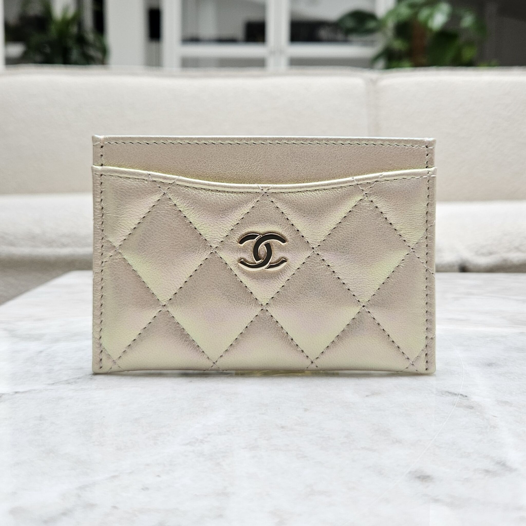 Chanel 20B Classic Cardholder, Iridescent Ivory - Laulay Luxury