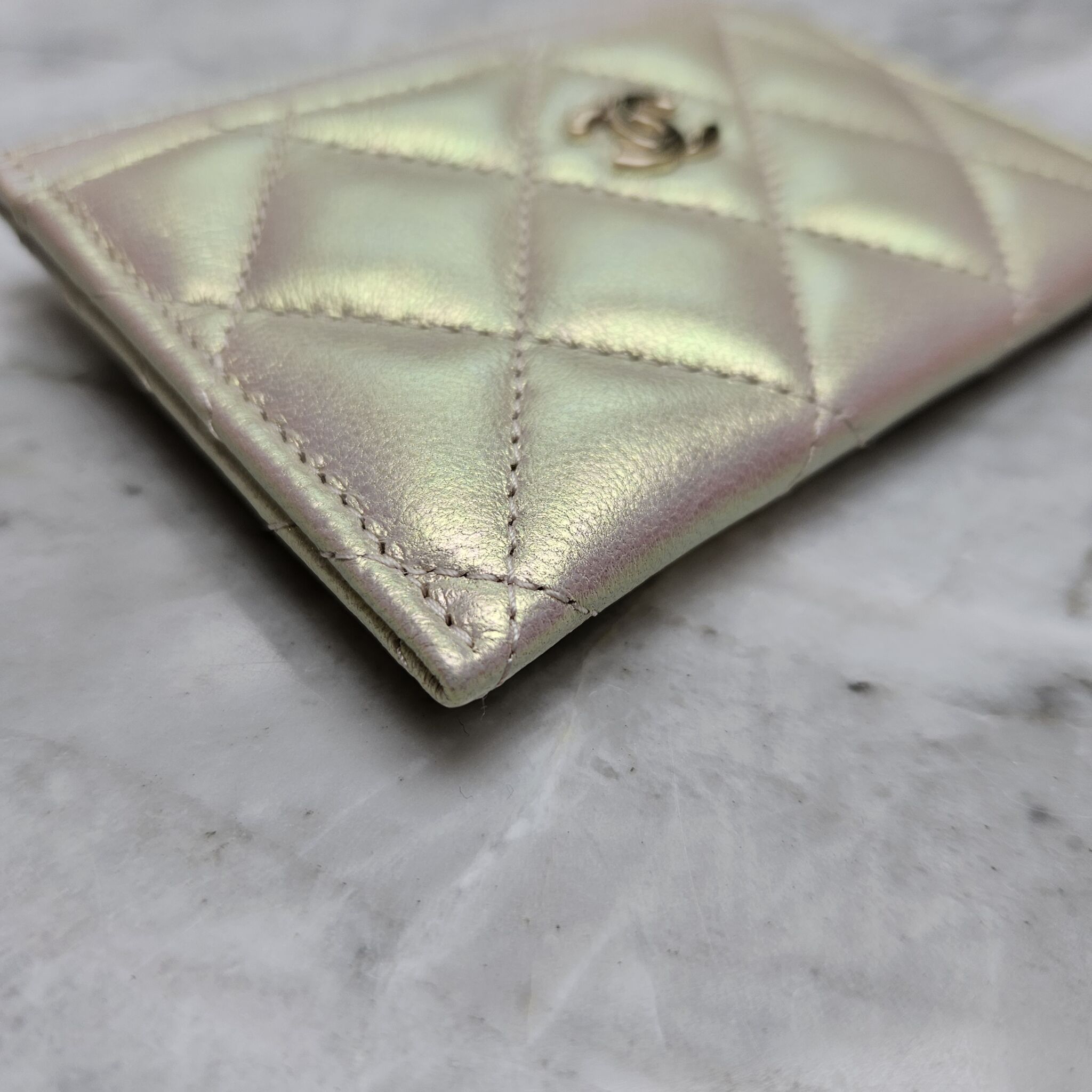 gold chanel card holder wallet