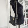 CHANEL Aged Calfskin Quilted Small Gabrielle Hobo Black 176344