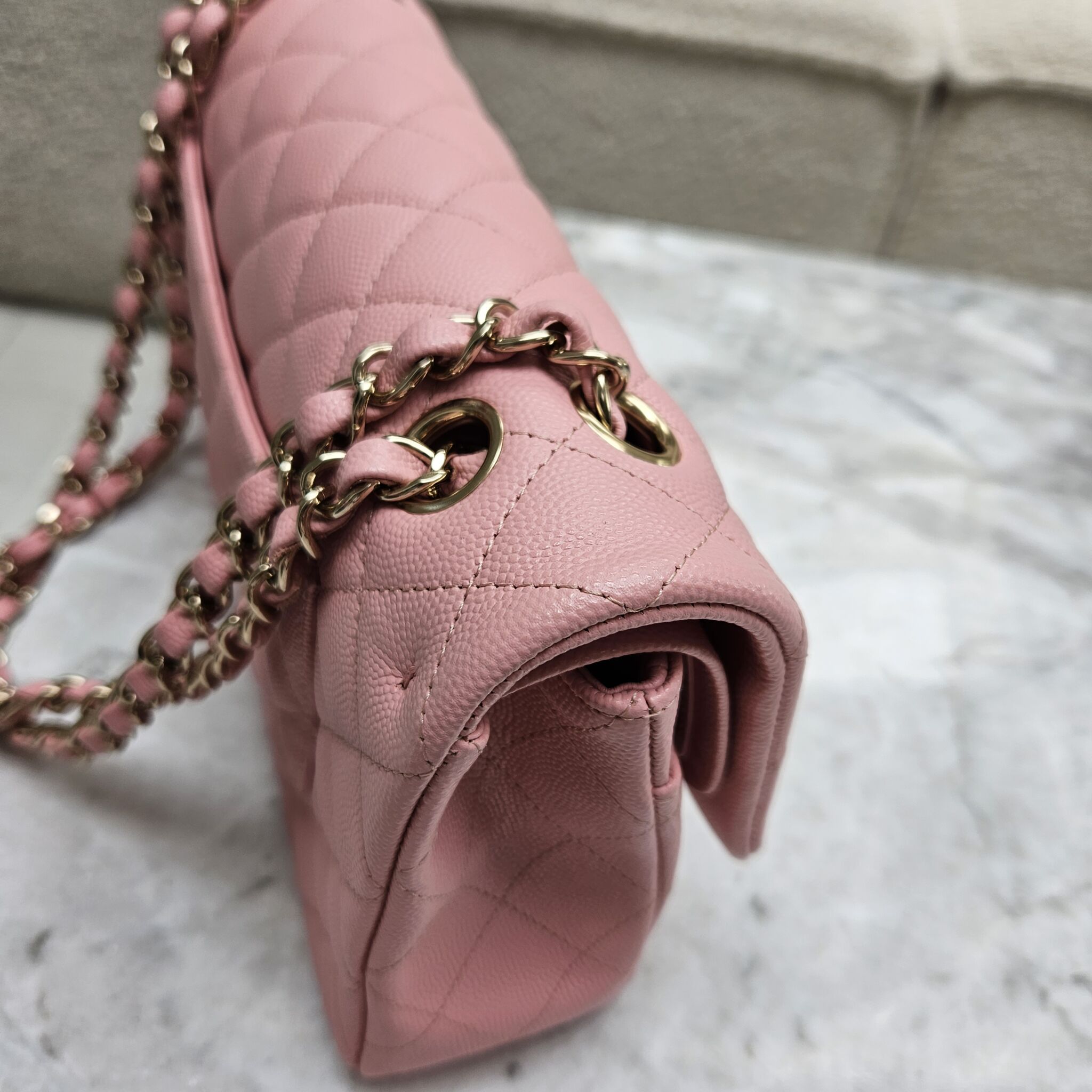 Chanel 2005 Vintage Sakura Pink Small Classic Double Flap Bag