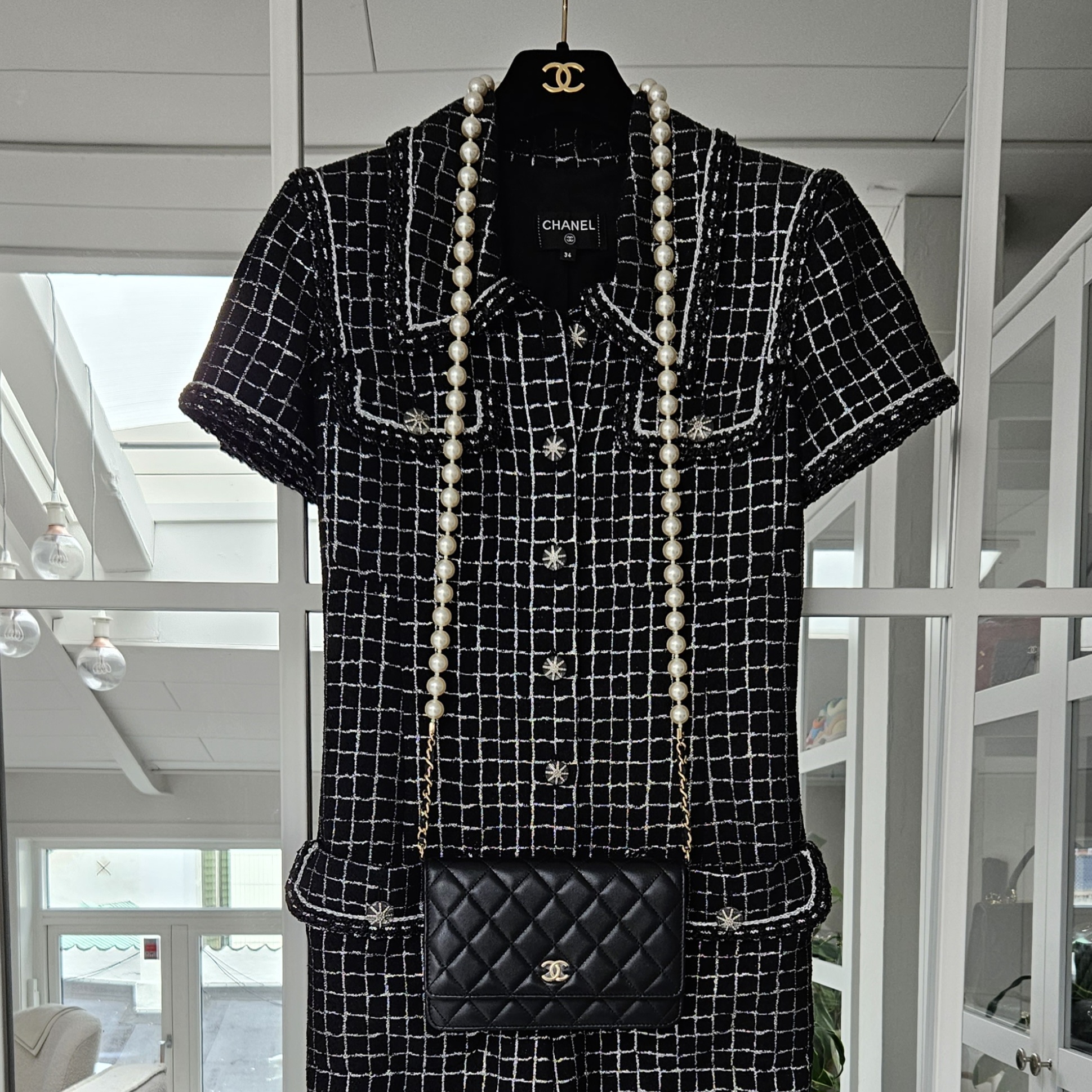 Chanel Long Jumpsuit, Sort/Sølv, 34 - Laulay Luxury