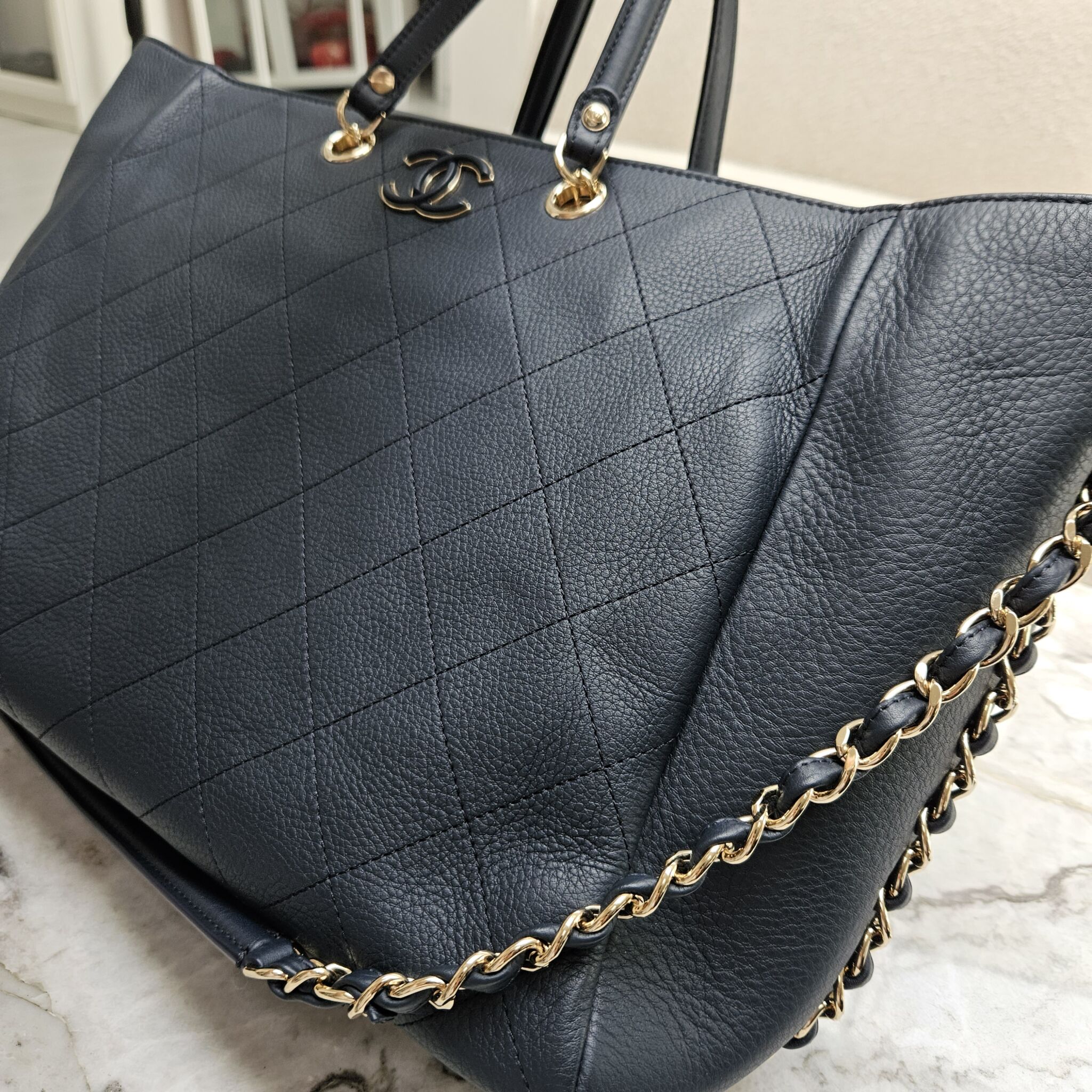 Chanel Blue Quilted Calfskin Leather Urban Allure Hobo Bag - Yoogi's Closet