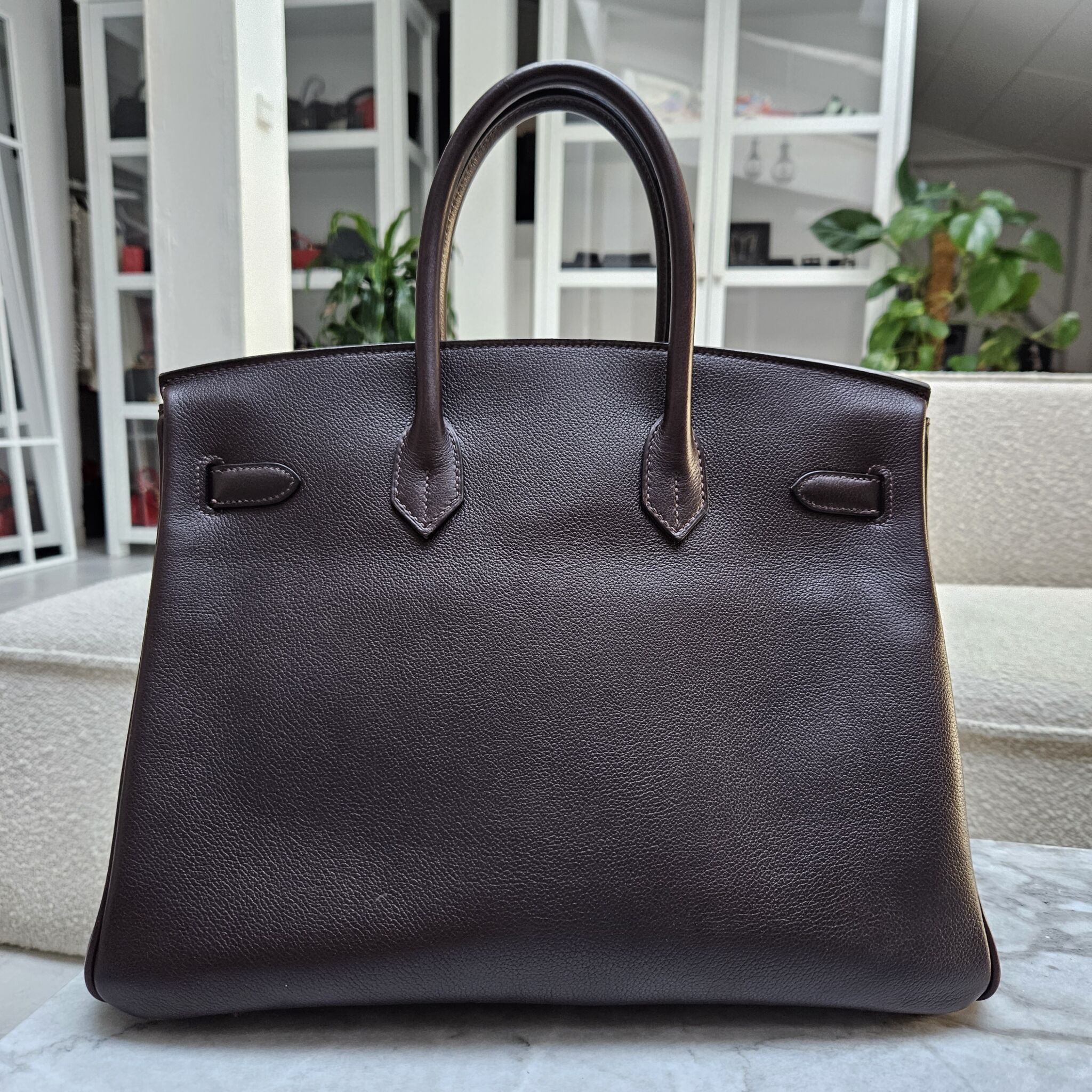 Hermes Birkin 35 In Grey: Veau Togo Handbag