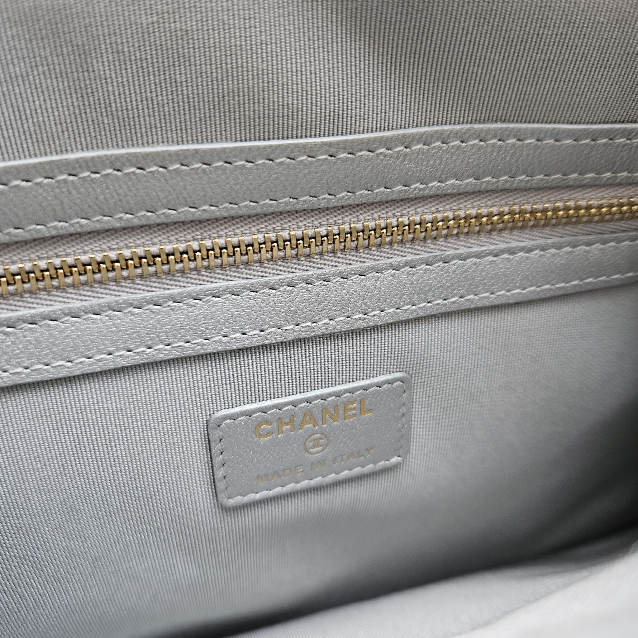 Chanel Medium Pouch, Lambskin, Silver GHW - Laulay Luxury