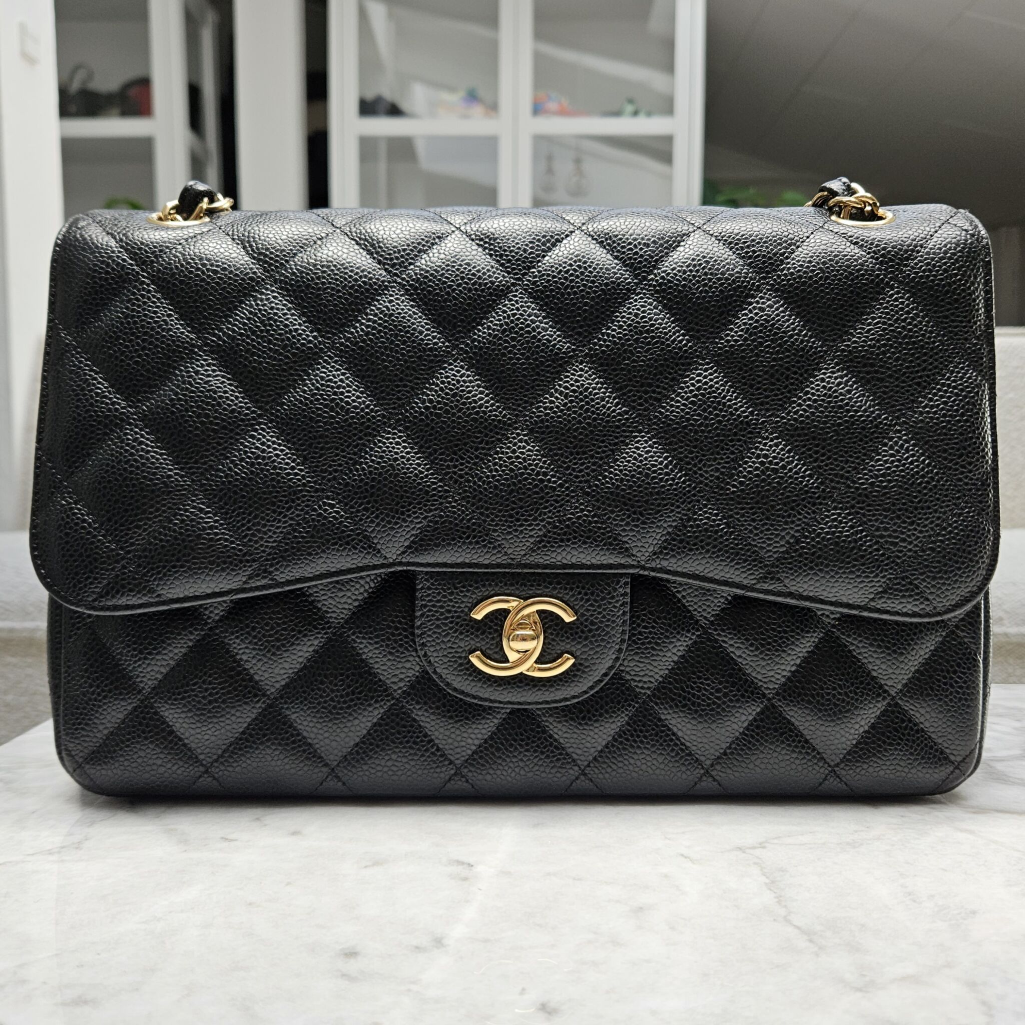 Chanel Jumbo Double Flap, Caviar, Black GHW - Laulay Luxury