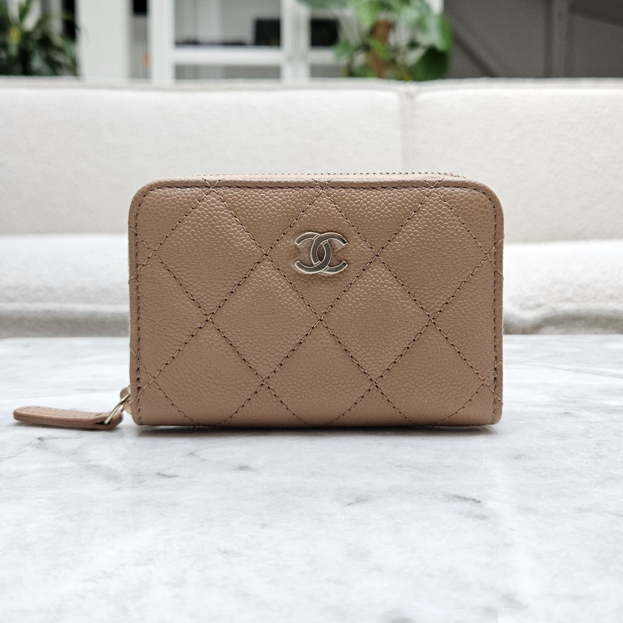 Chanel Quilted Caviar Zip Coin Purse