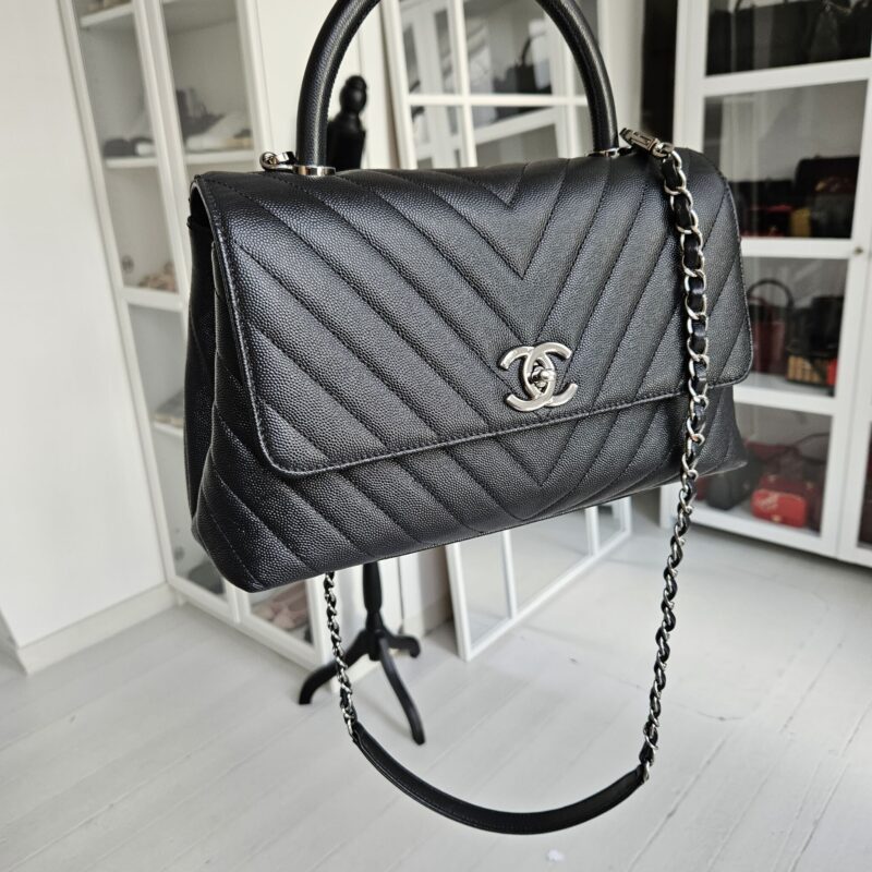 Chanel Medium Coco Handle, Caviar, Black DSHW - Laulay Luxury