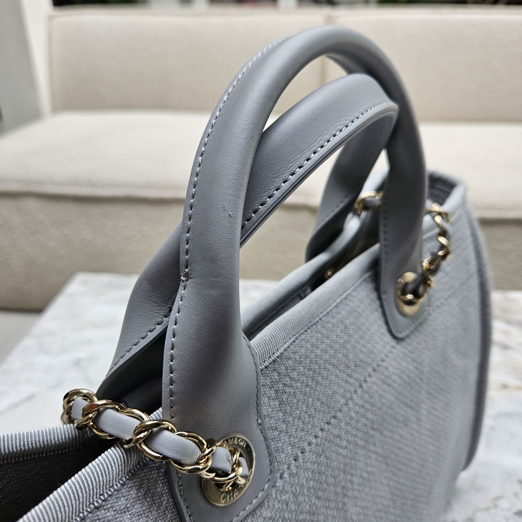 43. Lp x christos Chanel Small Grey Deauville Tote - AWL2169