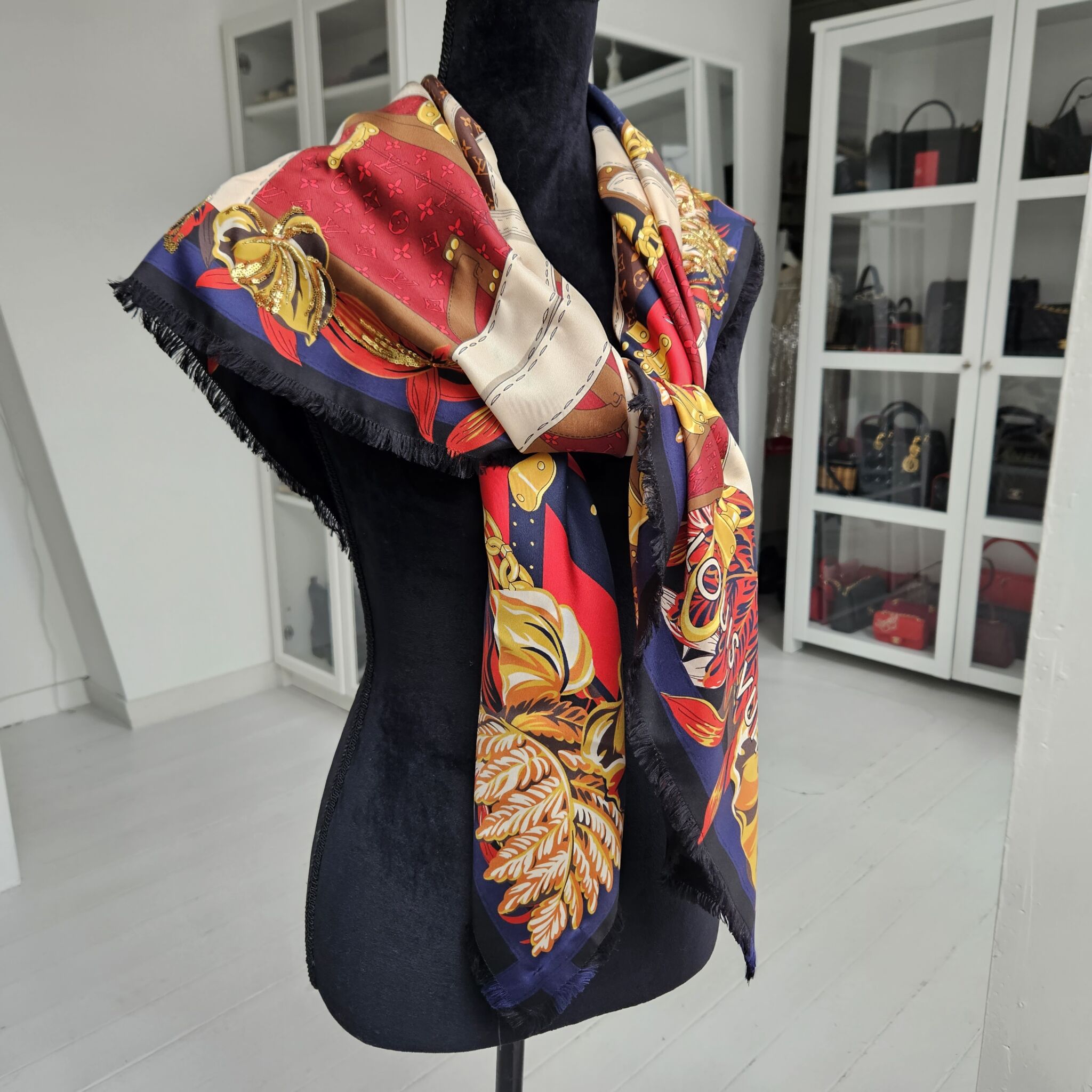 Louis Vuitton monogram multicolor silk scarf Multiple colors ref