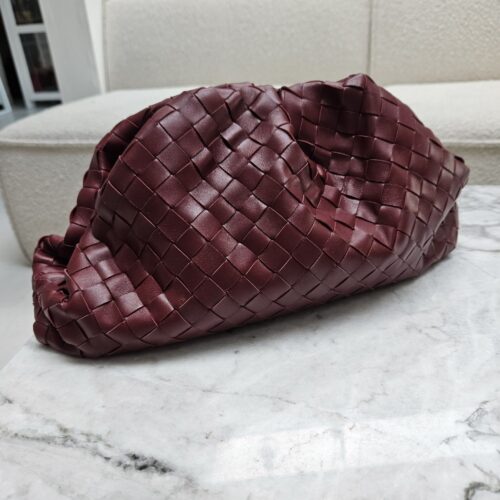 Bottega Veneta Dark Burgundy Intrecciato Woven Nappa Leather Large