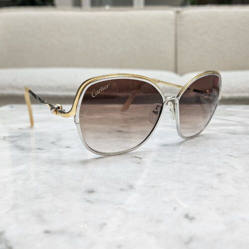 CHANEL Crystal 4258-B Sunglasses Gold 642239