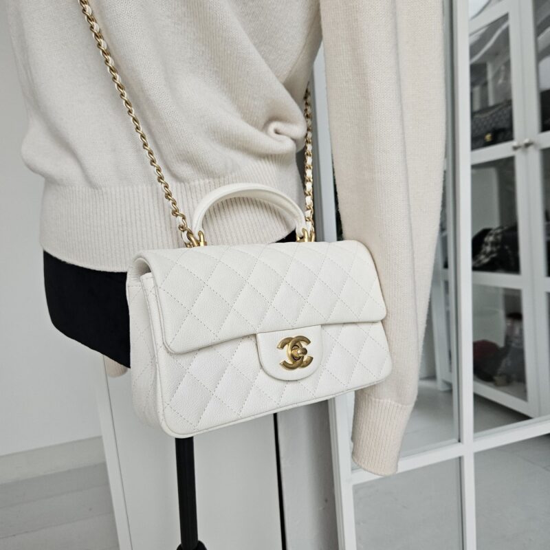 Chanel Small Classic Flap White GHW