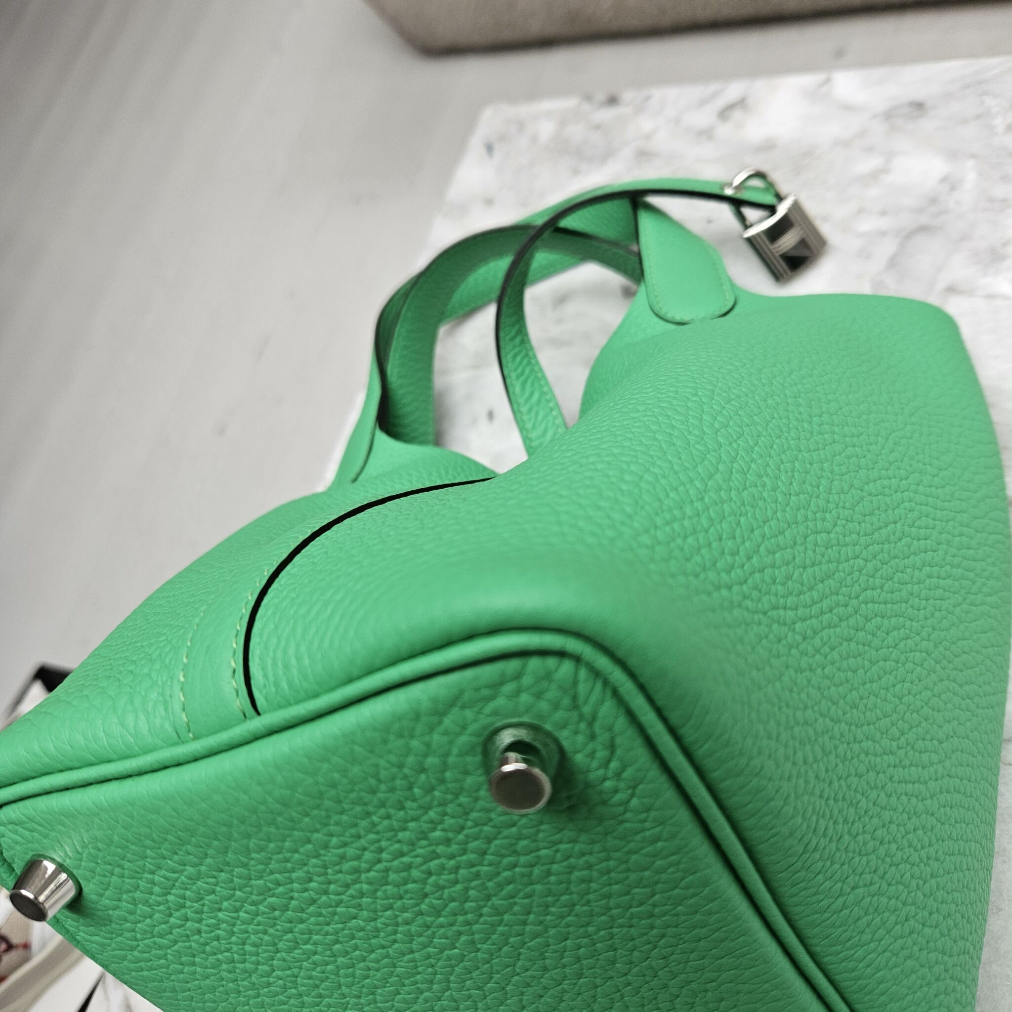 Hermes Picotin Lock Bag 18 In Vert Comics, Green Clemence Leather