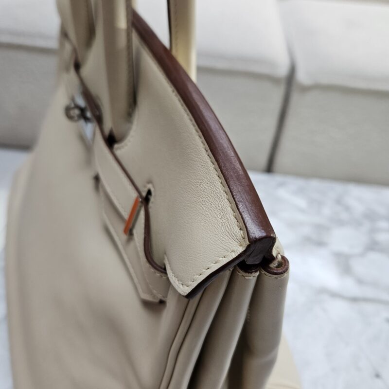 Hermes Birkin Handbag Parchemin Swift with Palladium Hardware 35