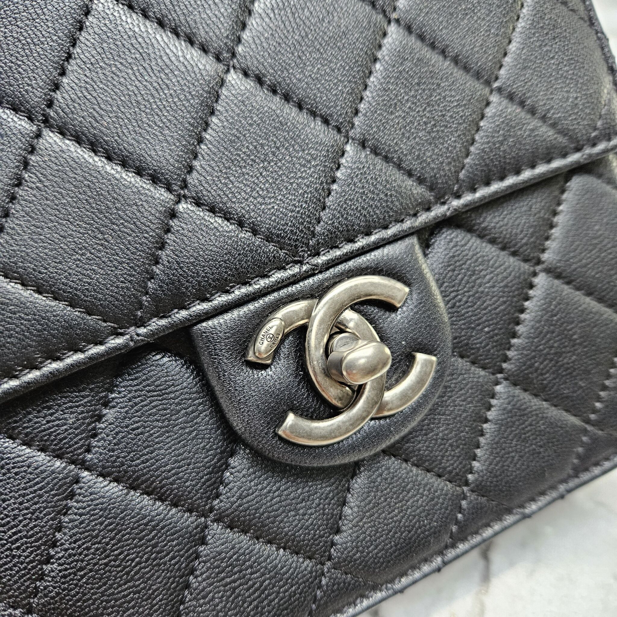 Chanel Chic Pearl Square Flap, Goatskin, Black SHW - Laulay Luxury