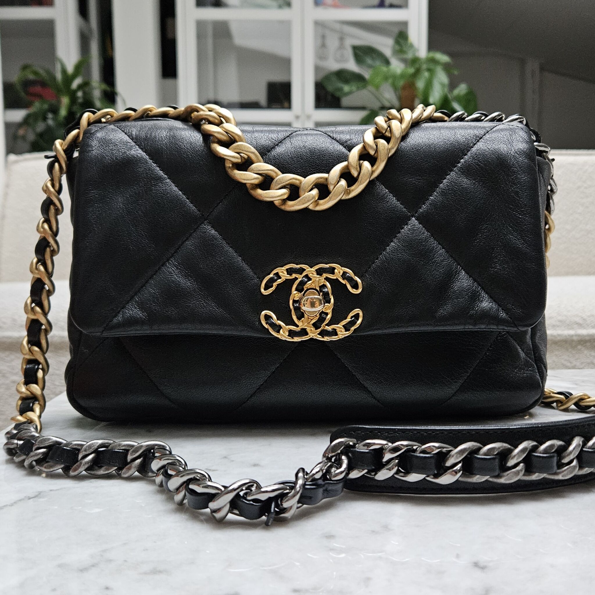 Chanel Small 19, Goatskin, Black GHW - Laulay Luxury