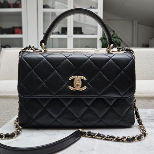 Chanel Small Gabrielle Hobo, Distressed Calfskin, Black - Laulay Luxury