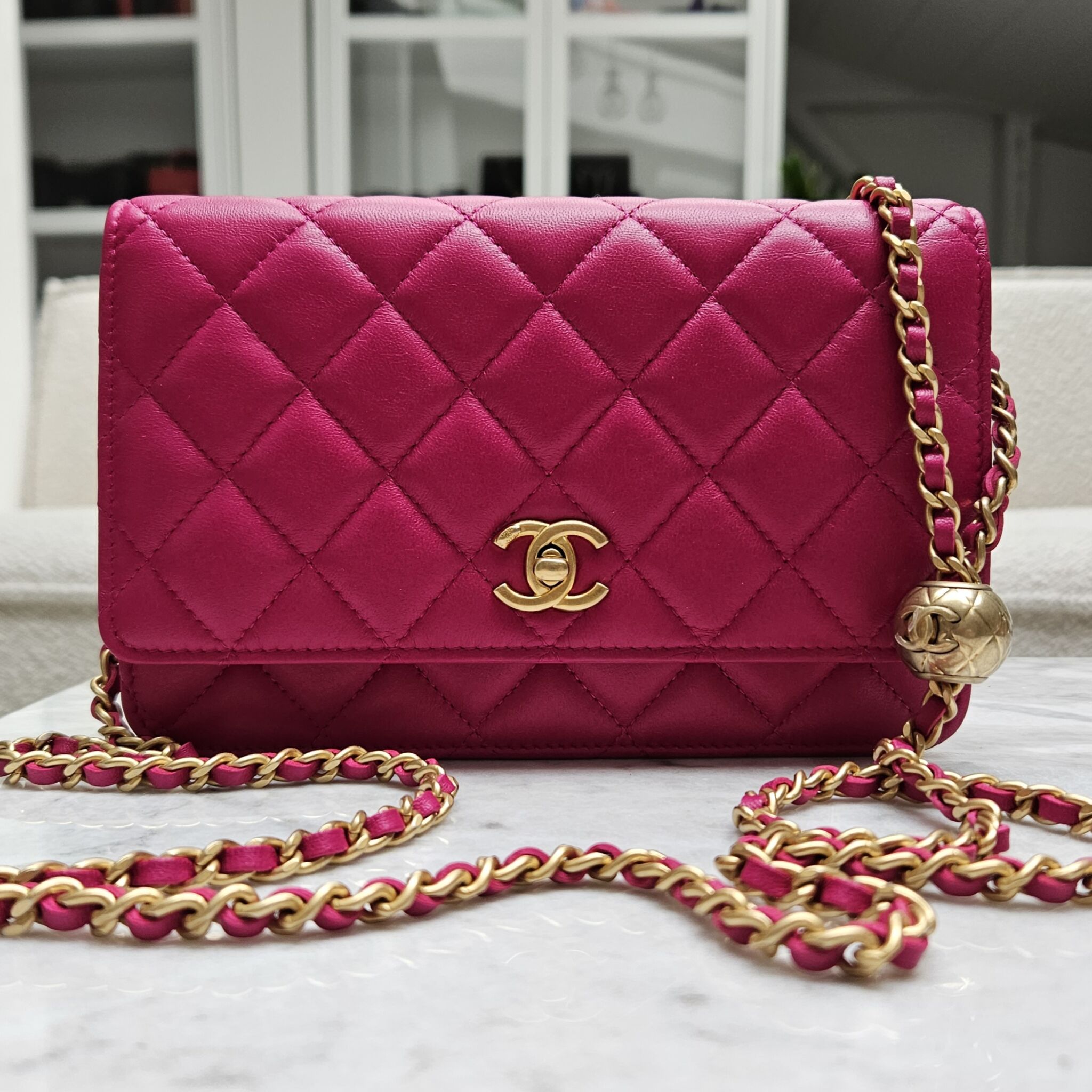 Chanel Mini Pear Crush Pink Caviar Hobo Bag Gold Hardware - Luxury