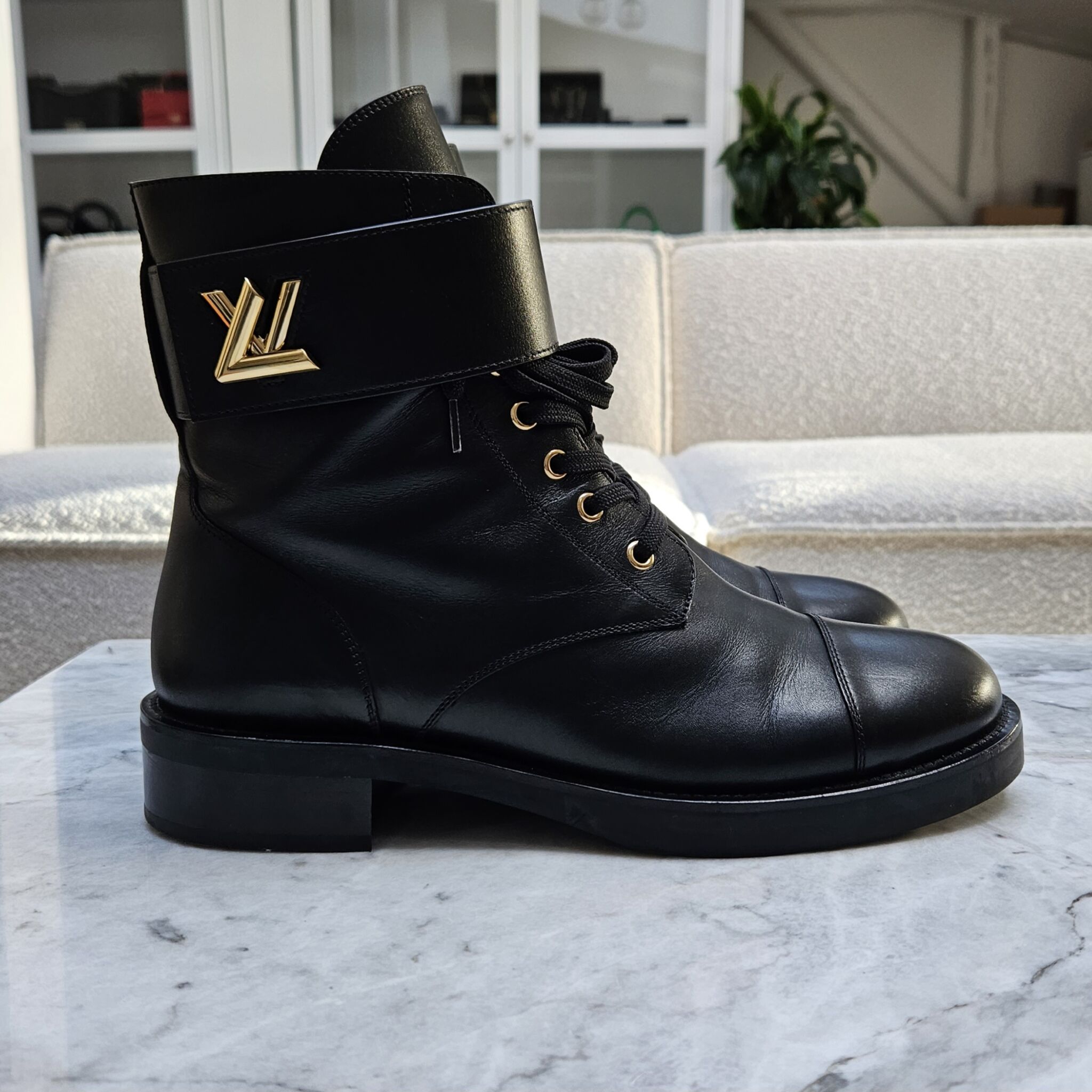 NEW LOUIS VUITTON BOOTS WONDERLAND RANGERS SHOES 38 LEATHER OOTS