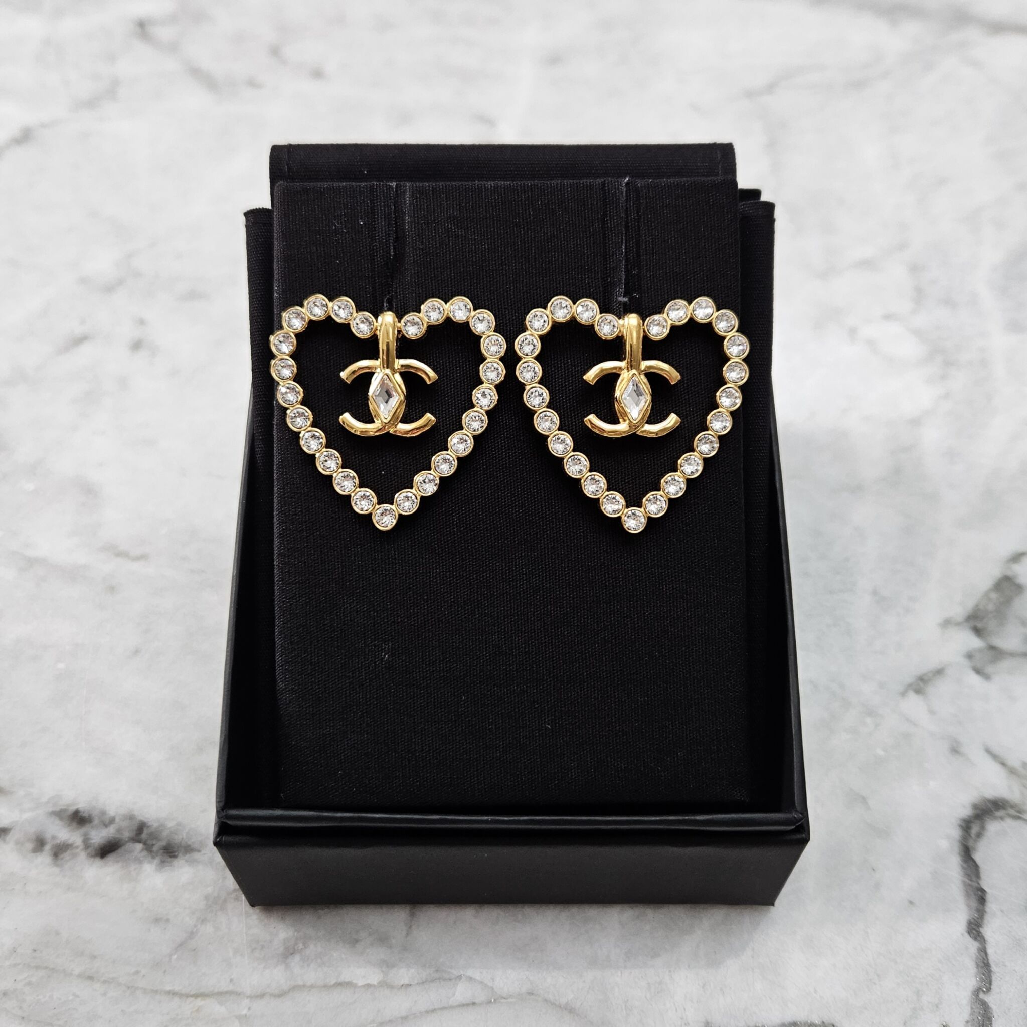 CHANEL, Jewelry, Chanel Cc Crystal Earrings 23b