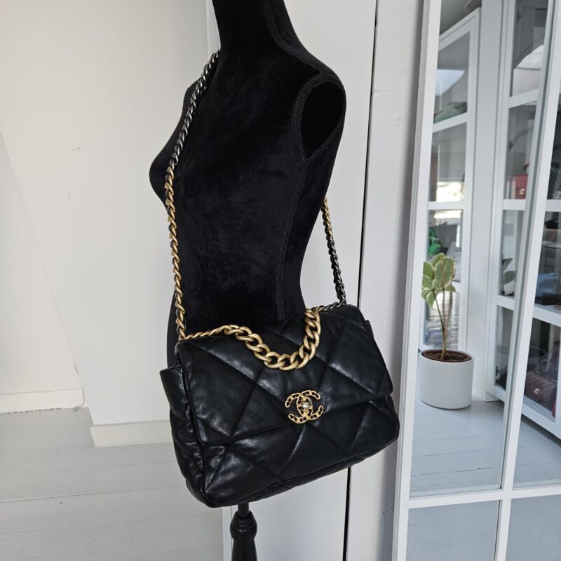 Chanel Medium/Large 19, Goatskin, Black GHW - Laulay Luxury