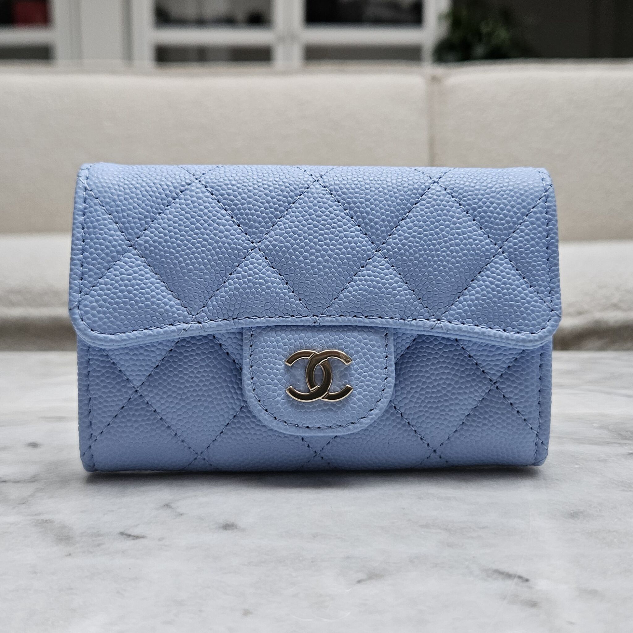 Chanel Powder Blue Mini Square Flap Bag with Gold Hardware Chanel | TLC