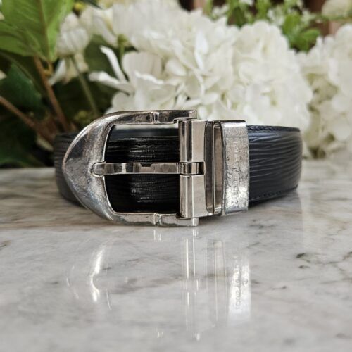 Louis Vuitton Bælte, Epi, Sort/Sølv, 80