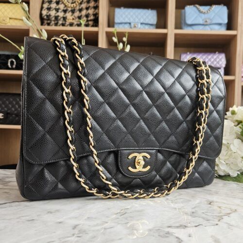 Chanel Maxi Classic Flap, Caviar, Sort GHW