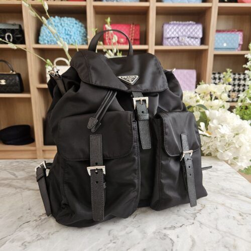Prada Large Rygsæk, Nylon, Sort SHW